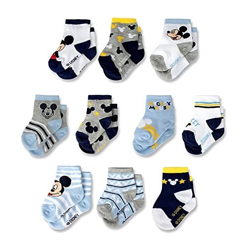 perdón raíz Birmania Disney Paquete de 10 calcetines de Mickey Mouse para bebé, multicolor, 0-24  meses, Azul / Patchwork, 6-12 Meses - Festa Baby